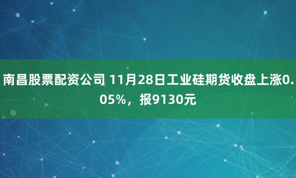 南昌股票配资公司 11月28日工业硅期货收盘上涨0.05%,报9130元